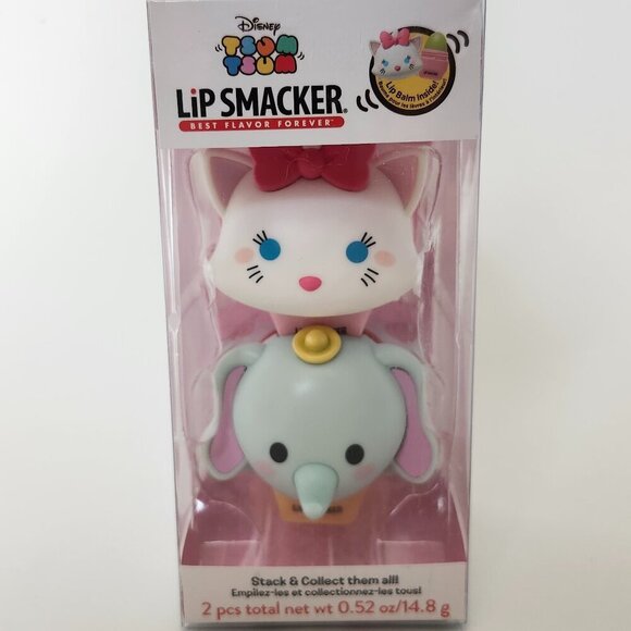 DISNEY TSUM TSUM Lip Smacker BNIP Aristocats Marie Dumbo Elephant BNIP SEALED - Picture 1 of 6